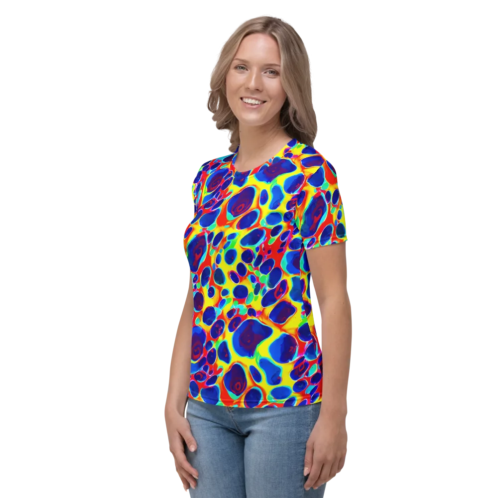 Electric Riverbed on Women's Crew Neck T-Shirt — Left