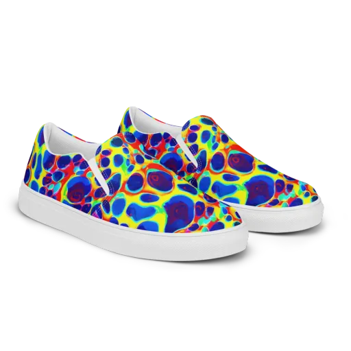 Electric Riverbed on a Men's Slip-On Canvas Shoes