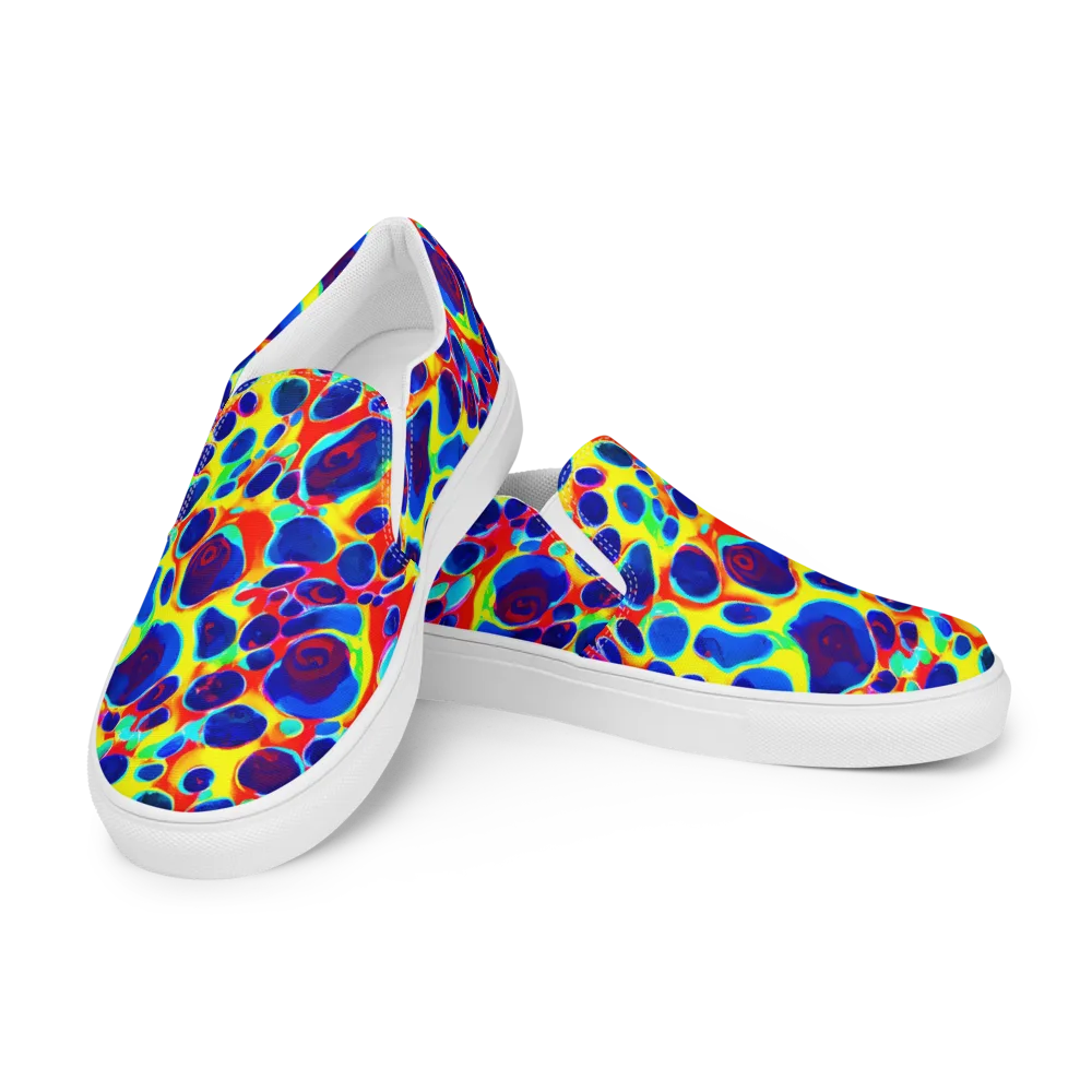 Electric Riverbed on Men's Slip-On Canvas Shoes — Left Front