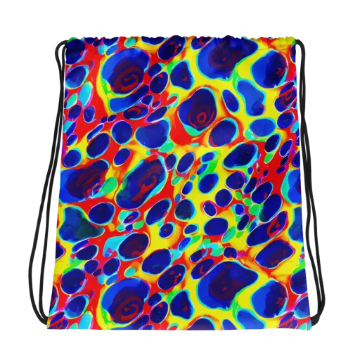 Electric Riverbed on a Drawstring Bag