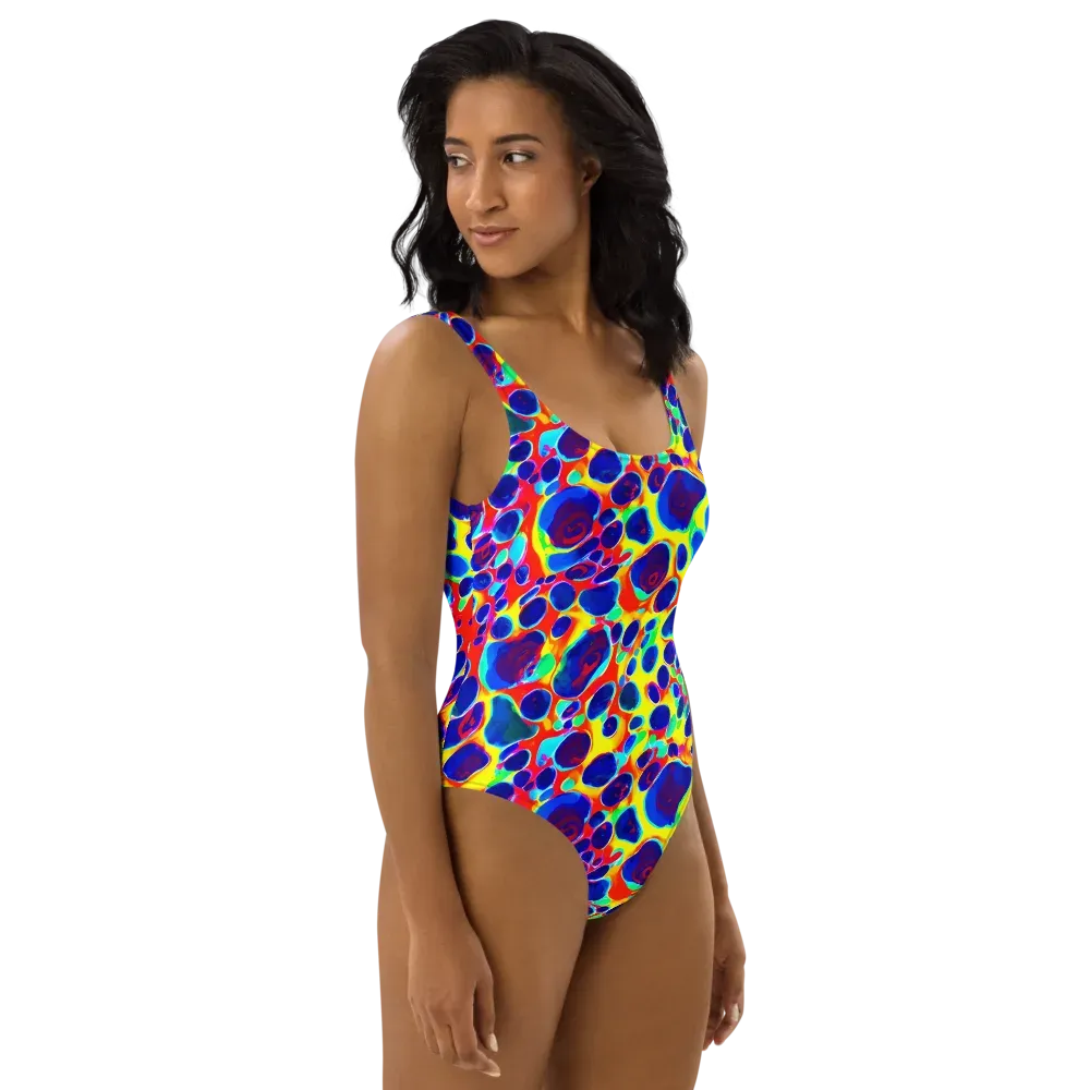 Electric Riverbed on One-Piece Swimsuit — Right