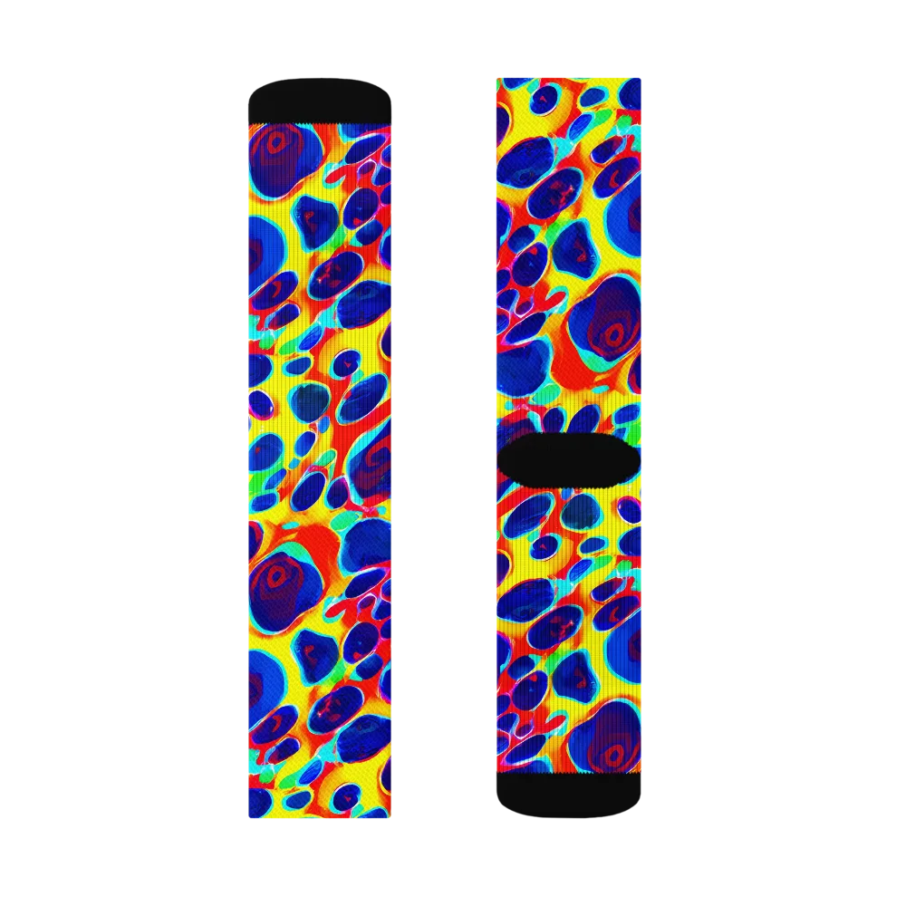 Electric Riverbed on Socks — Left Sock