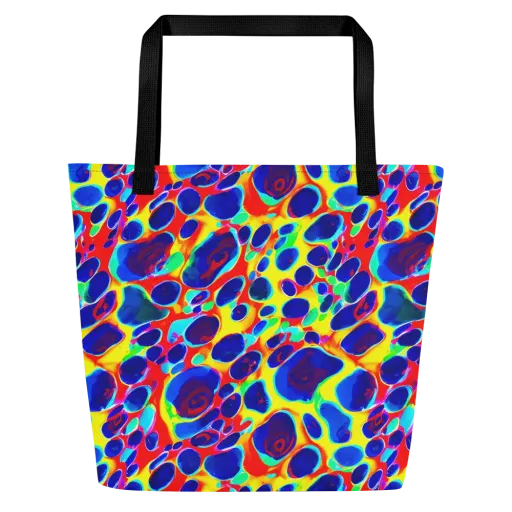 Electric Riverbed on a Large Tote Bag W/ Pocket