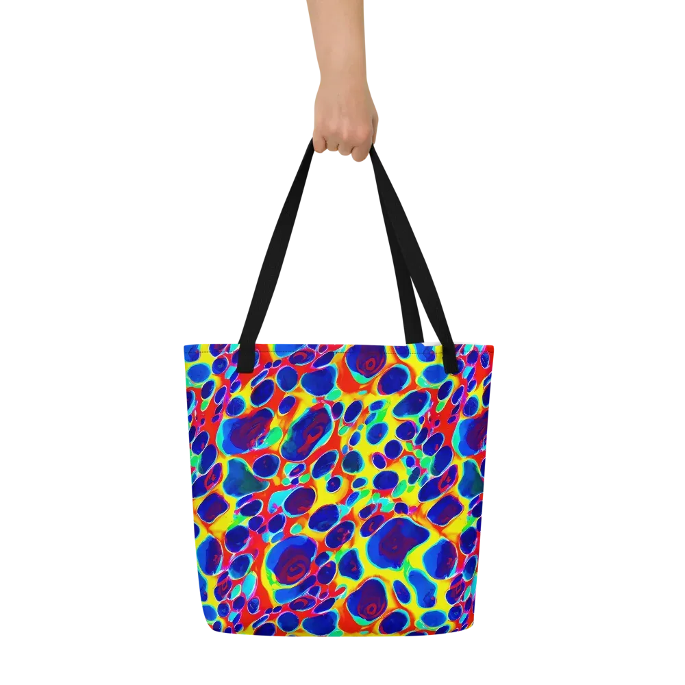 Electric Riverbed on Large Tote Bag W/ Pocket — Front