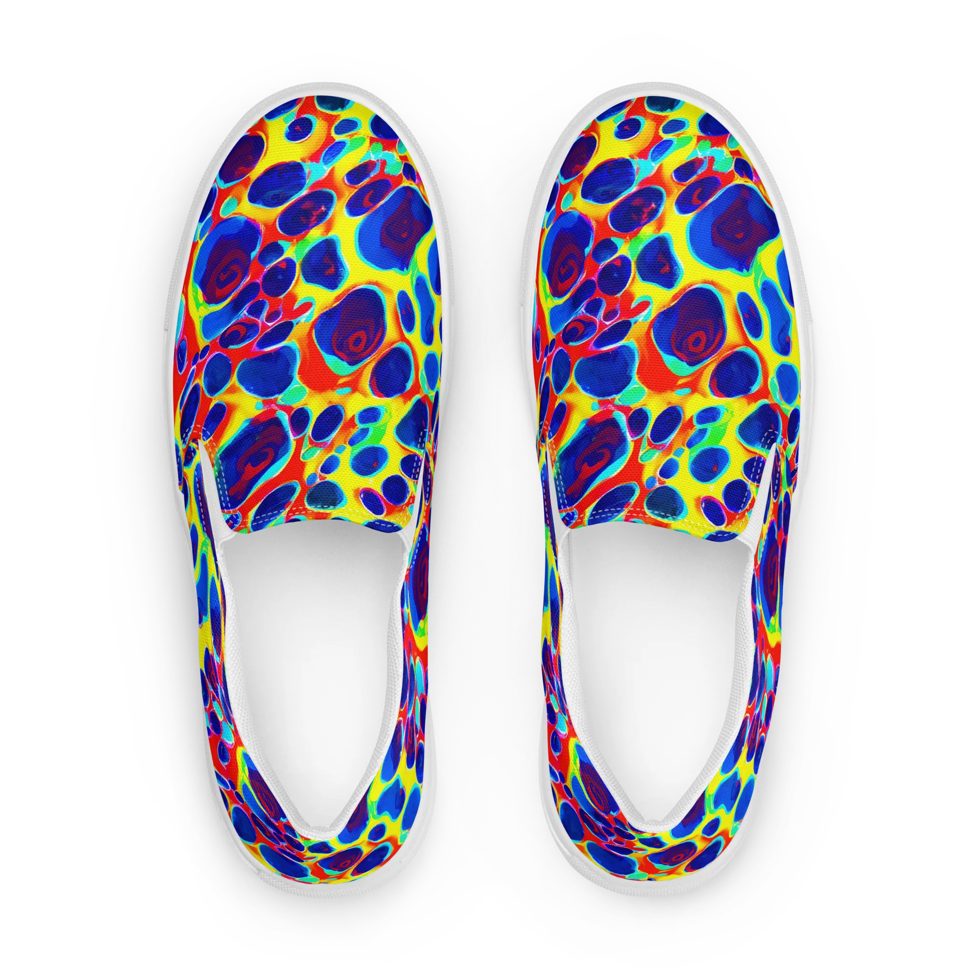 Electric Riverbed on Women's Slip-On Canvas Shoes — Front