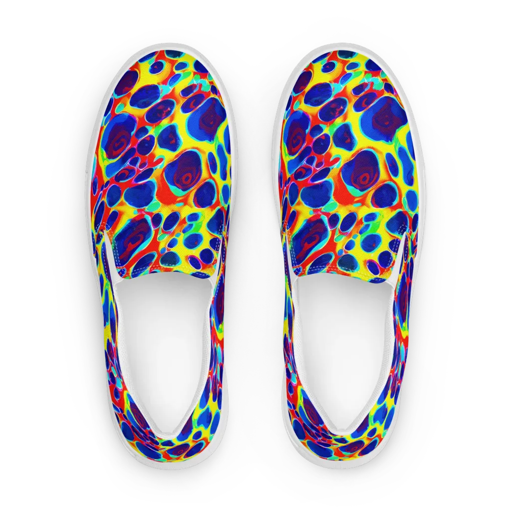 Electric Riverbed on Women's Slip-On Canvas Shoes — Front