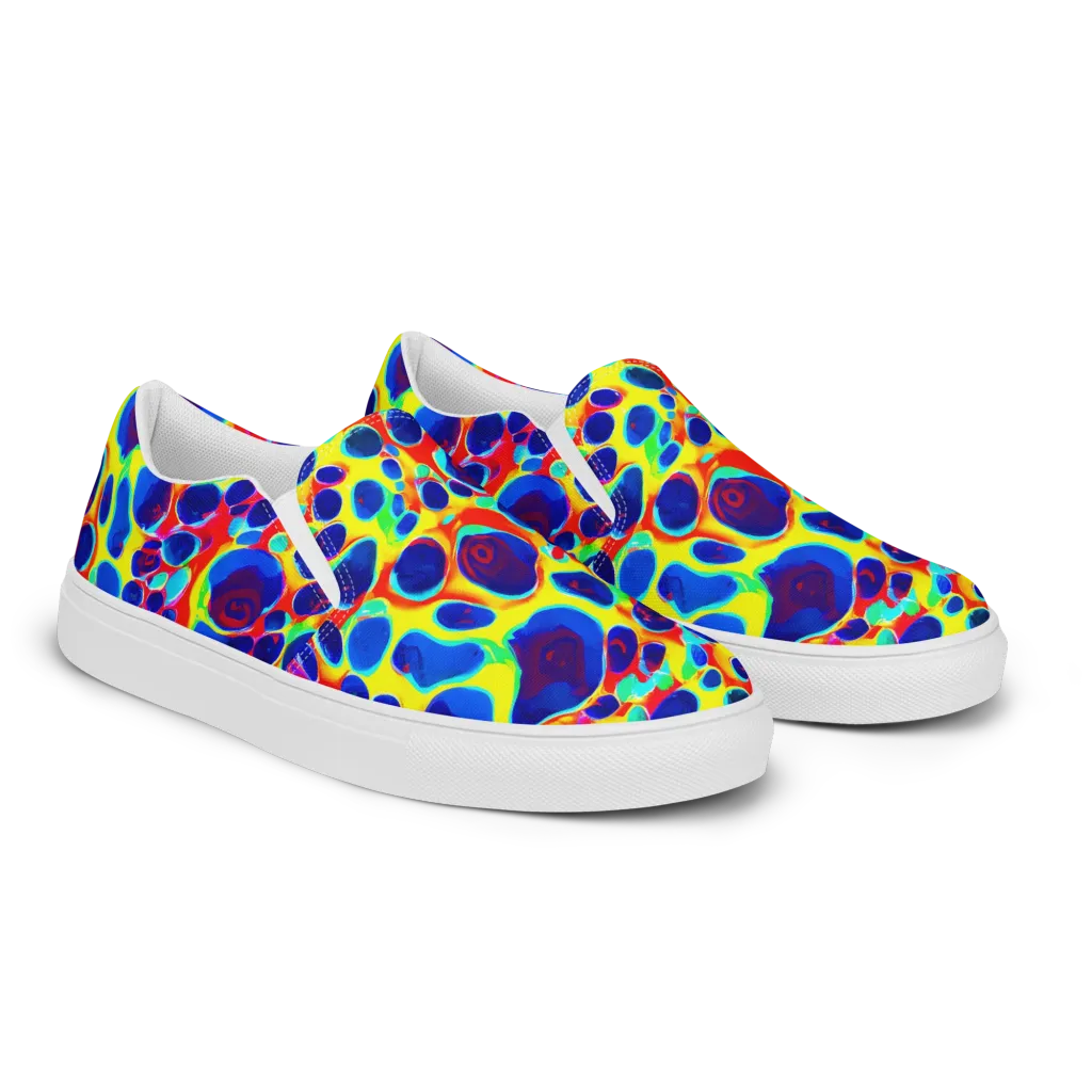 Electric Riverbed on Women's Slip-On Canvas Shoes — Right Front