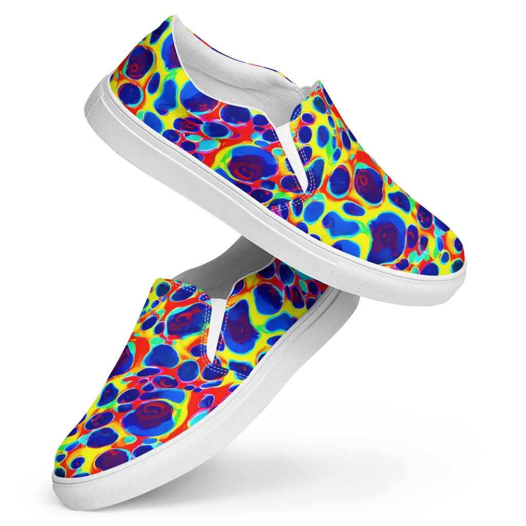 Electric Riverbed on Women's Slip-On Canvas Shoes — Front