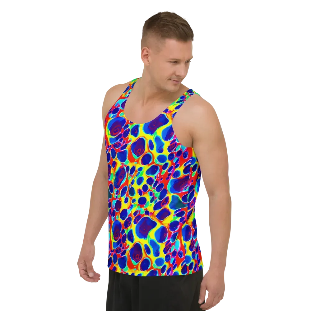 Electric Riverbed on Men's Tank Top — Left Front