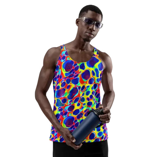 Electric Riverbed on a Men's Tank Top