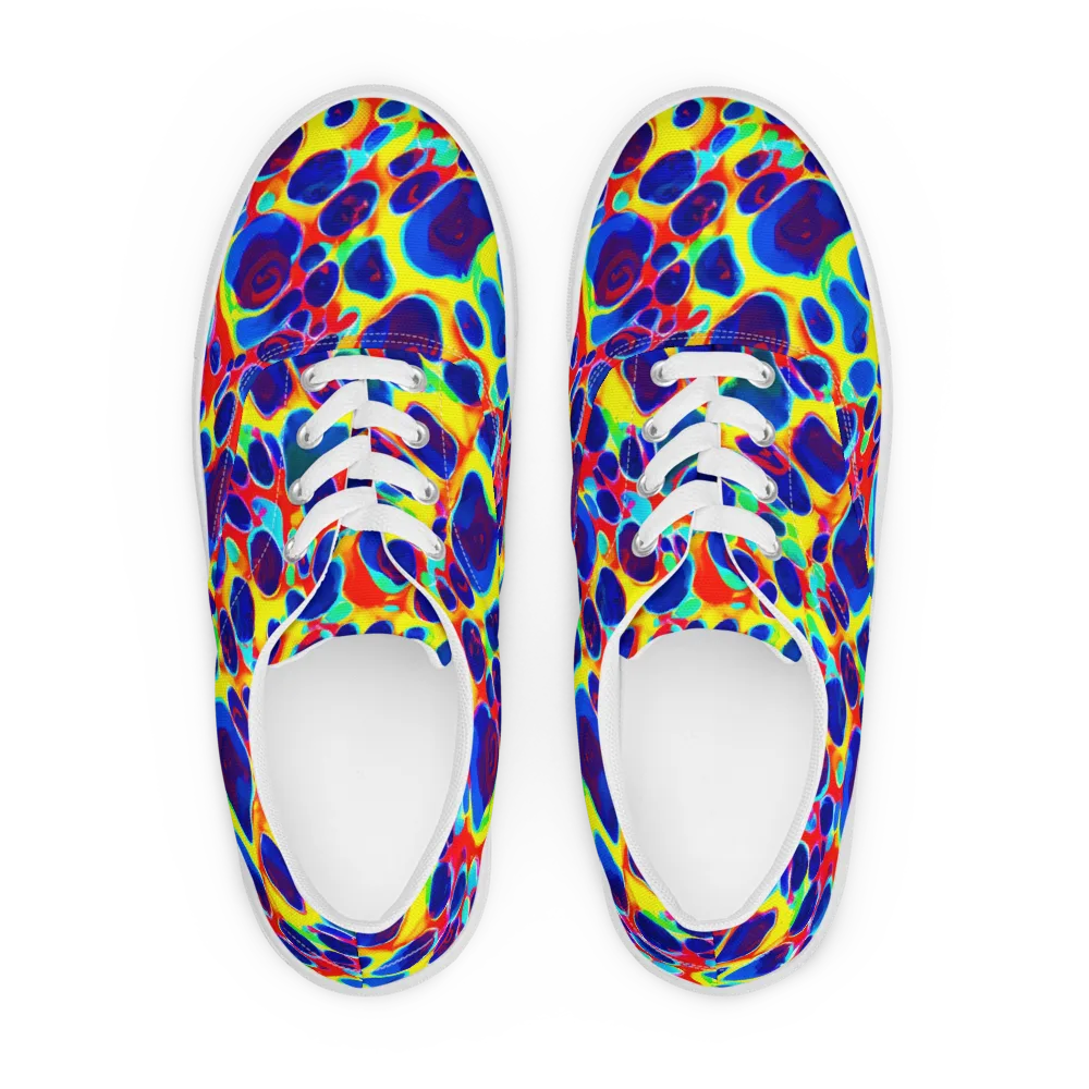 Electric Riverbed on Men's Lace-Up Canvas Shoes — Front