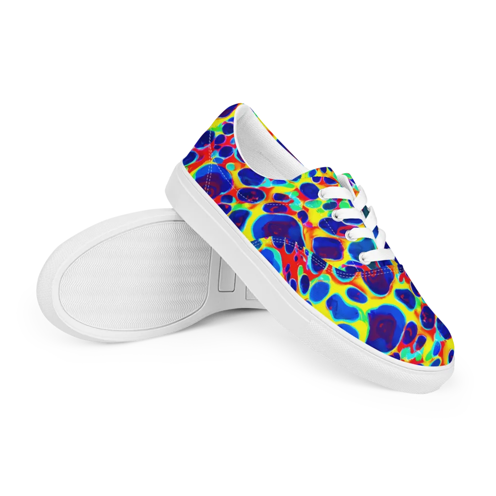 Electric Riverbed on Men's Lace-Up Canvas Shoes — Right Front