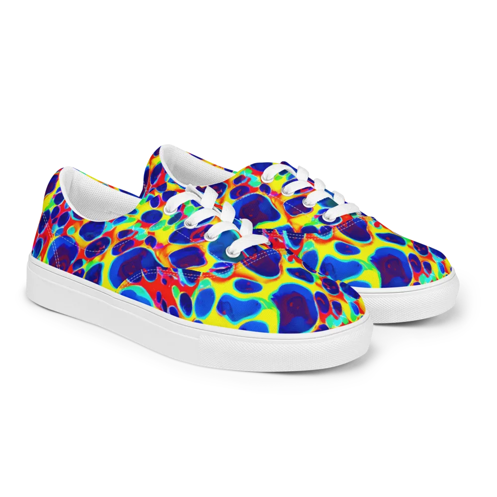 Electric Riverbed on Men's Lace-Up Canvas Shoes — Right Front