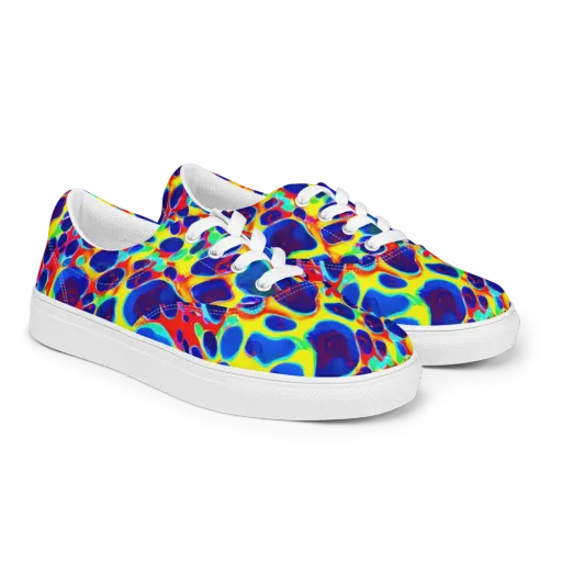 Electric Riverbed on a Men's Lace-Up Canvas Shoes
