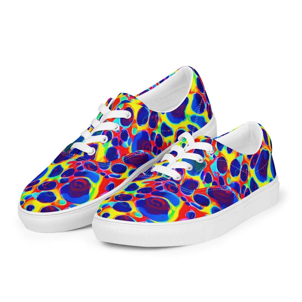 Electric Riverbed on Men's Lace-Up Canvas Shoes — Left Front