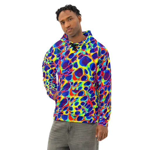 Electric Riverbed on a Cotton Hoodie