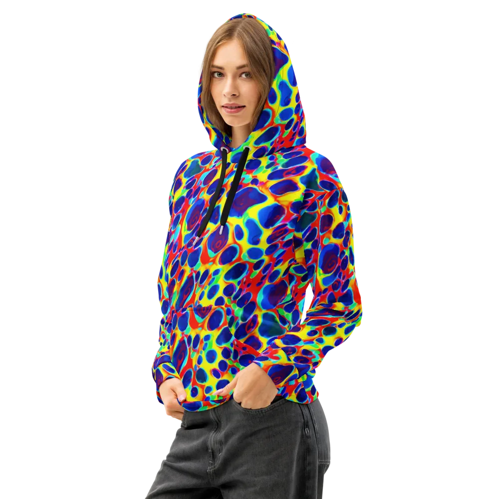 Electric Riverbed on Cotton Hoodie — Left Front