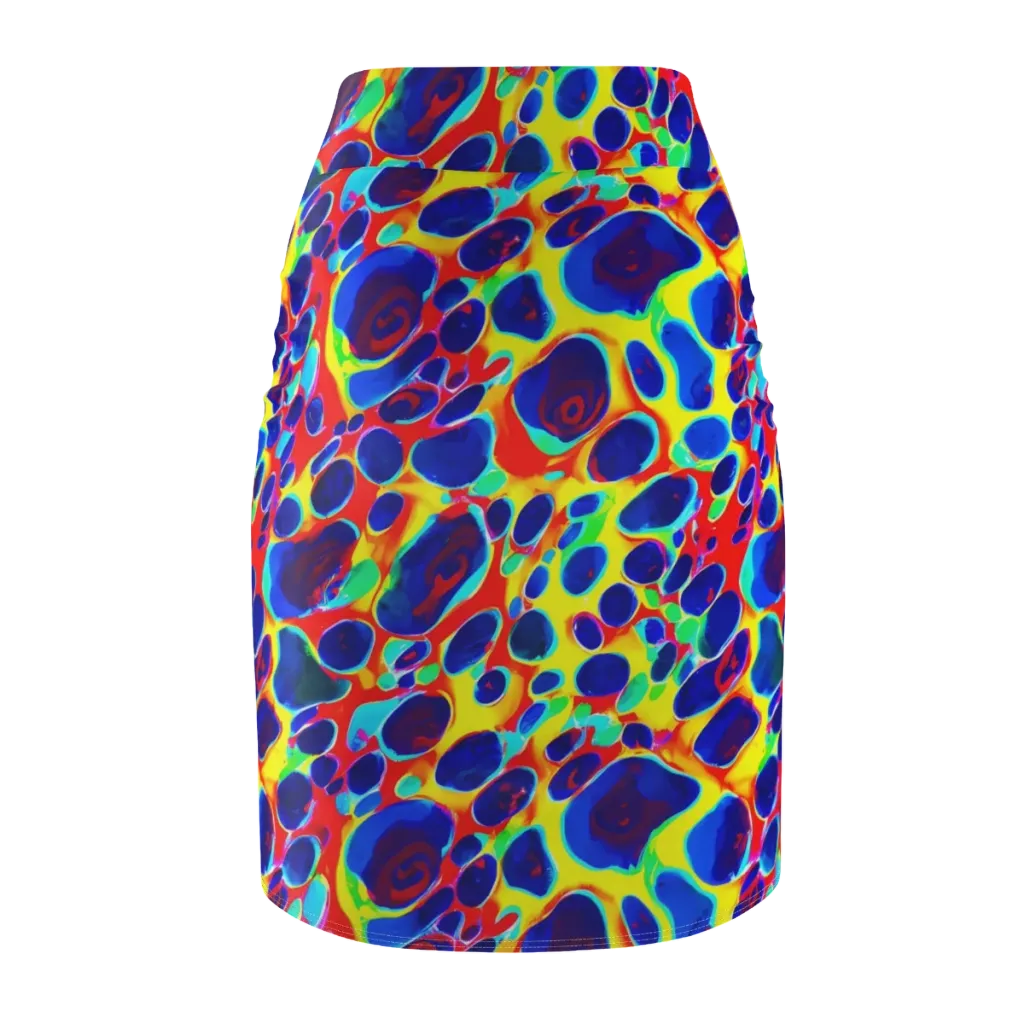 Electric Riverbed on Pencil Skirt — Back