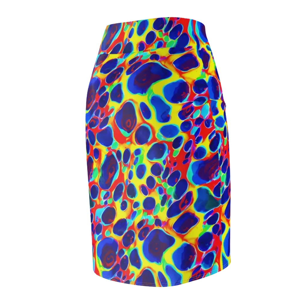 Electric Riverbed on Pencil Skirt — Back Side