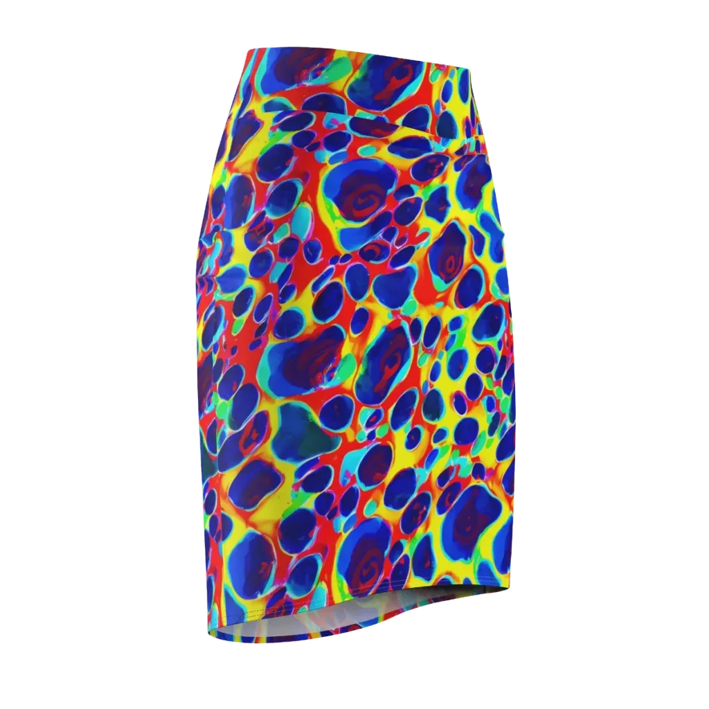 Electric Riverbed on Pencil Skirt — Front Side