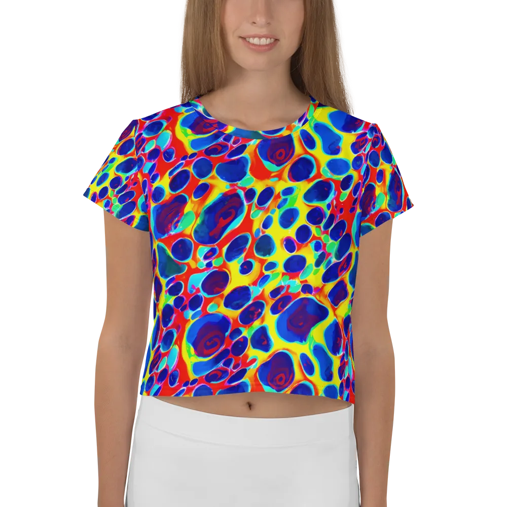 Electric Riverbed on Crop Tee — Front
