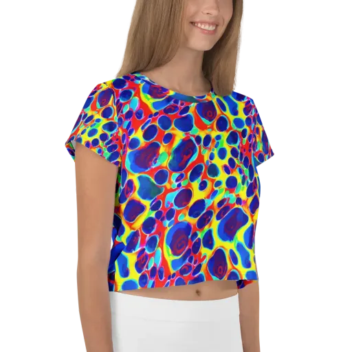 Electric Riverbed on a Crop Tee