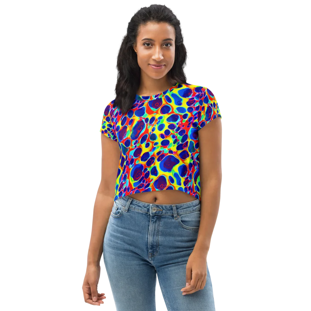 Electric Riverbed on Crop Tee — Front