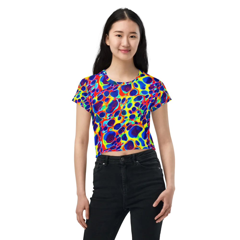 Electric Riverbed on Crop Tee — Front