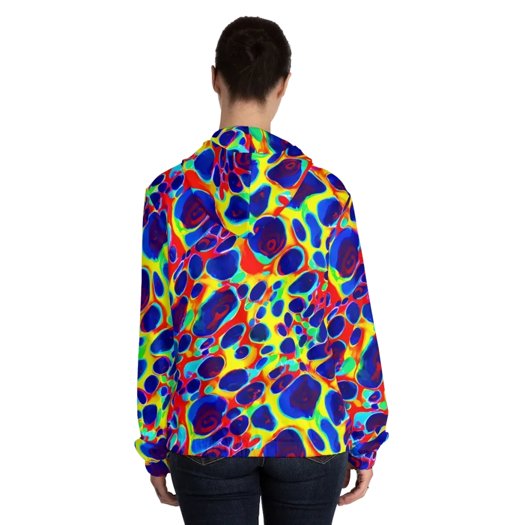 Electric Riverbed on Women's Full-Zip Hoodie — Back On Person