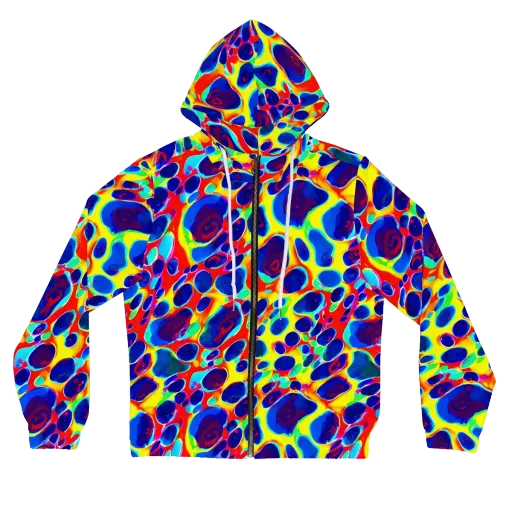 Electric Riverbed on a Women's Full-Zip Hoodie
