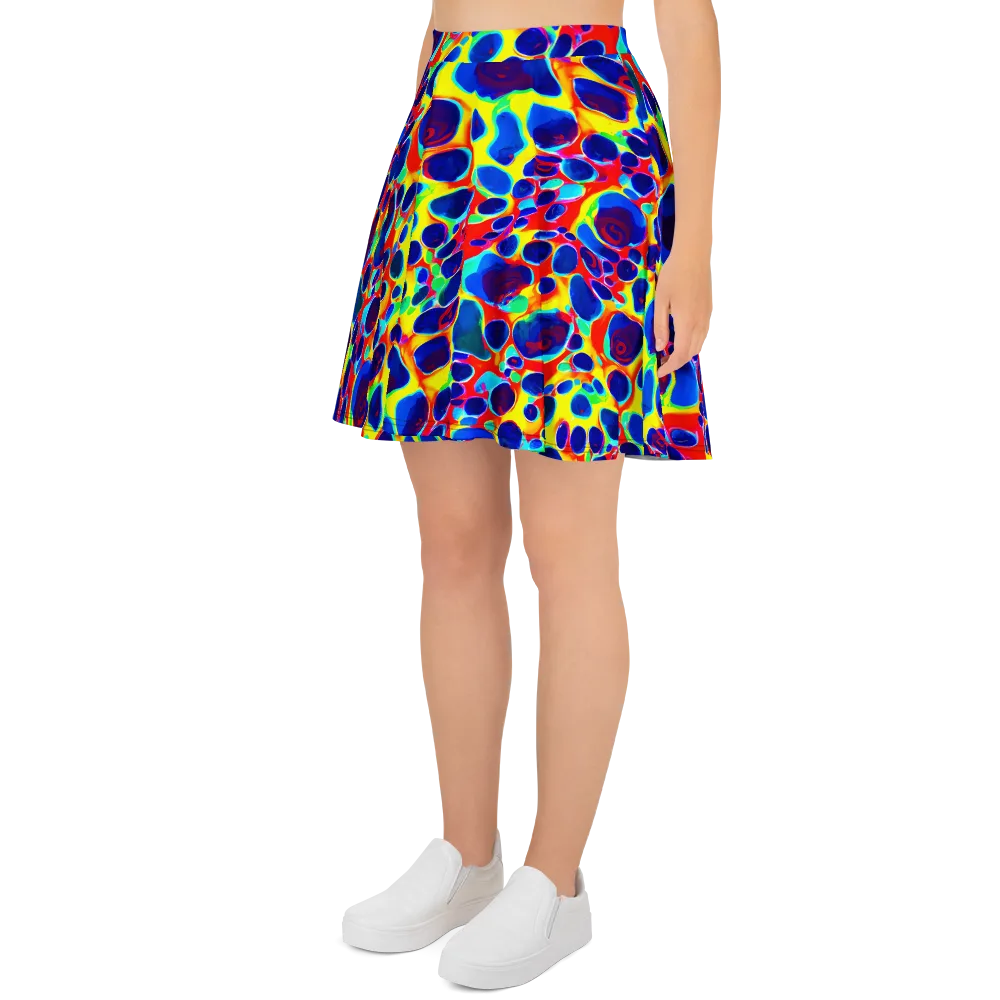 Electric Riverbed on Skater Skirt — Left