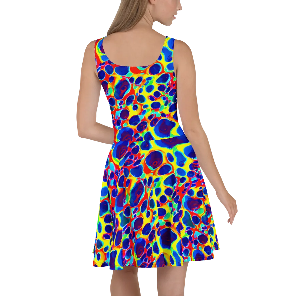 Electric Riverbed on Skater Dress — Back