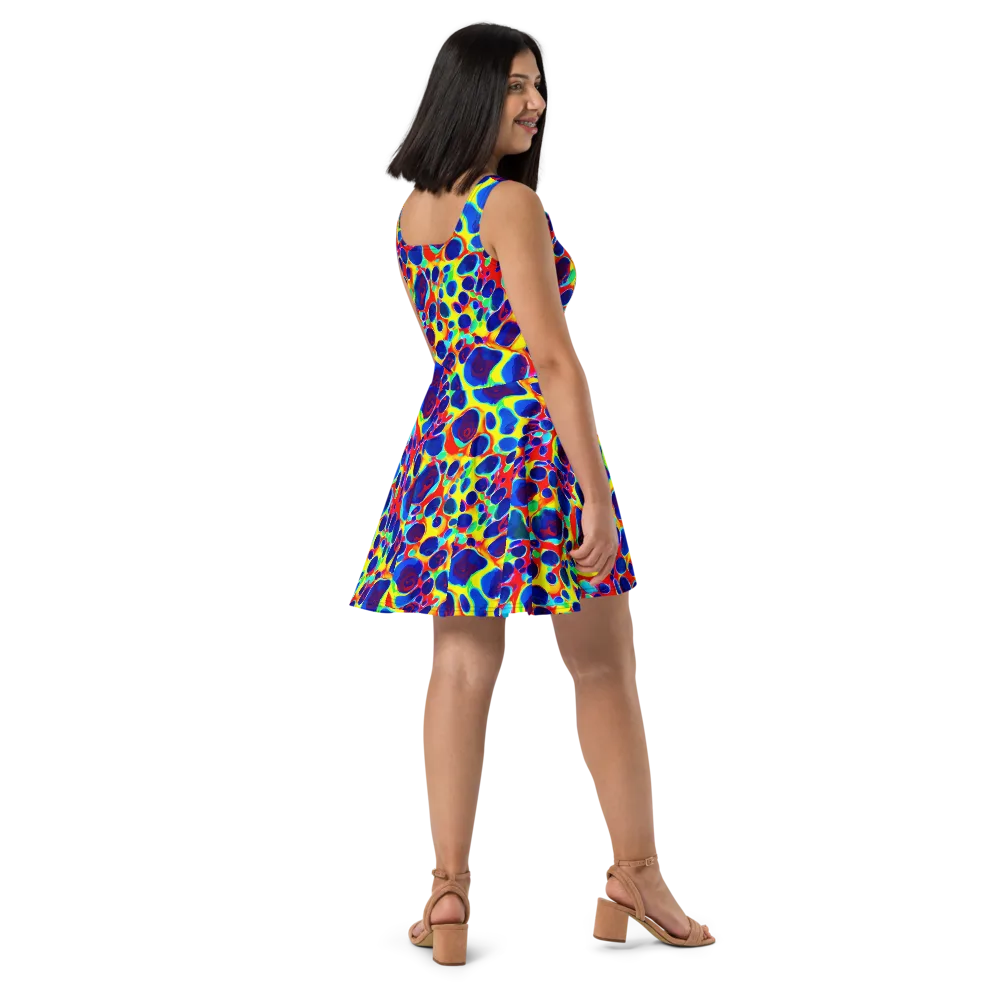 Electric Riverbed on Skater Dress — Right