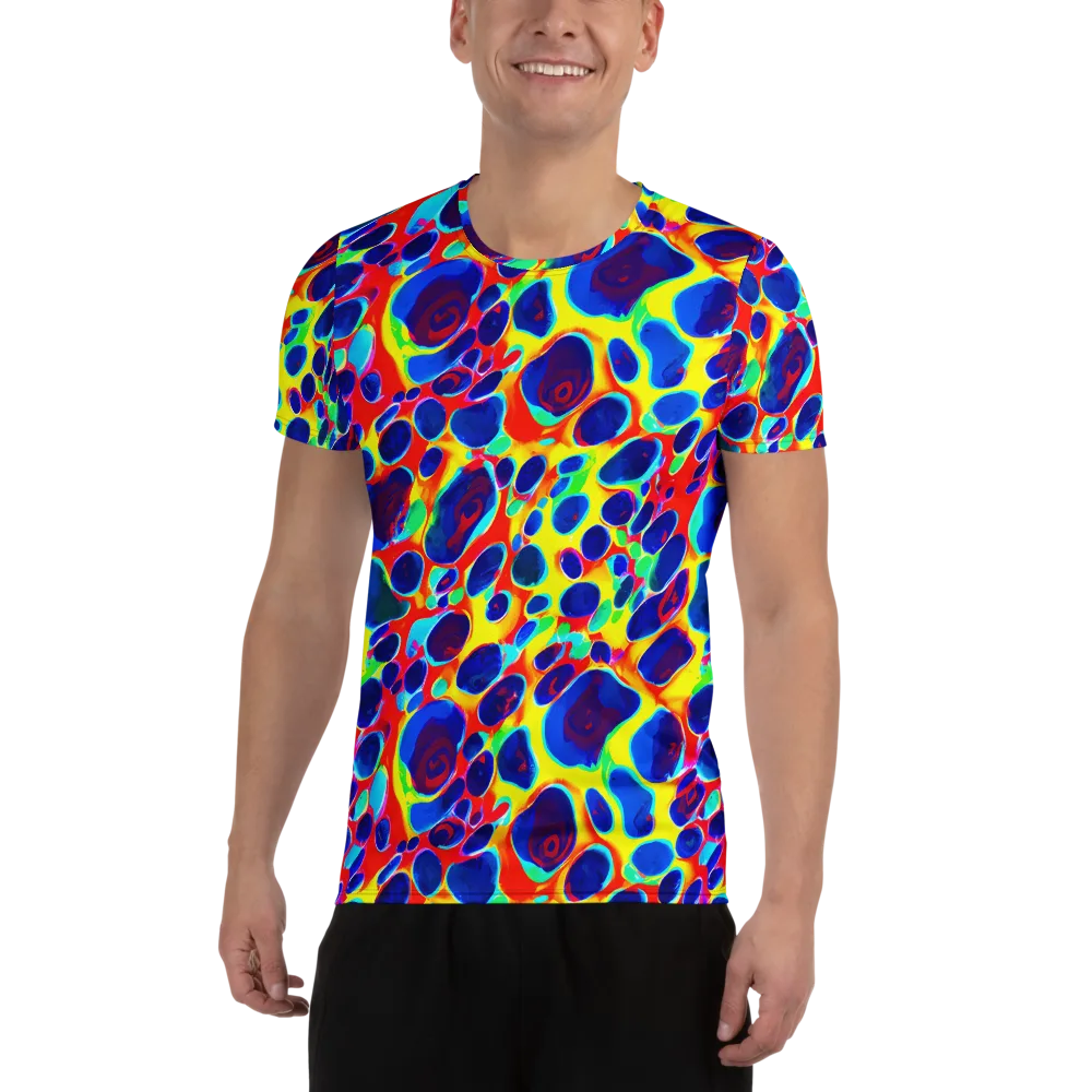 Electric Riverbed on Men's Athletic T-Shirt — Front