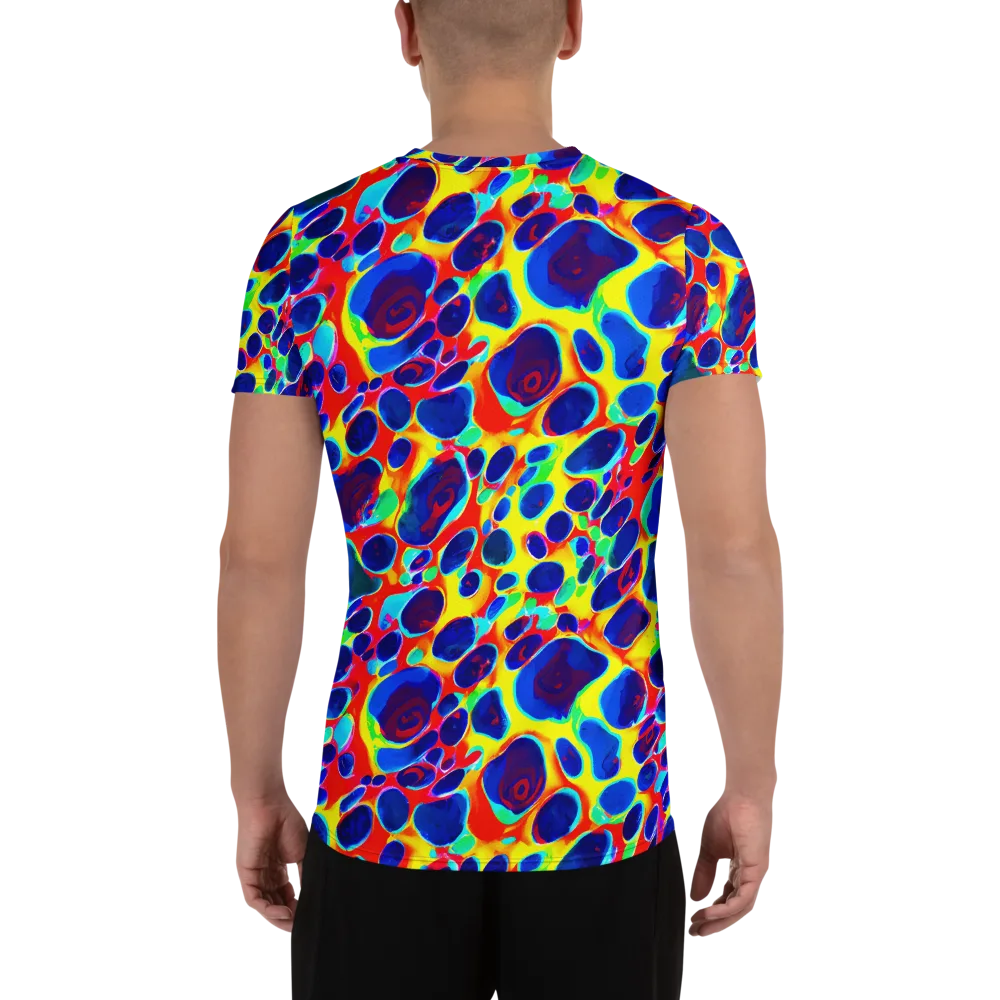 Electric Riverbed on Men's Athletic T-Shirt — Back