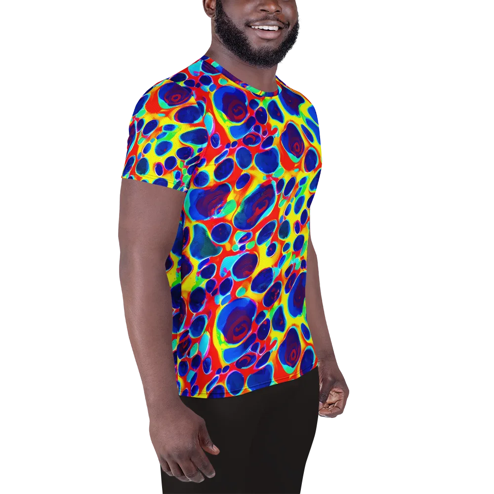 Electric Riverbed on Men's Athletic T-Shirt — Right