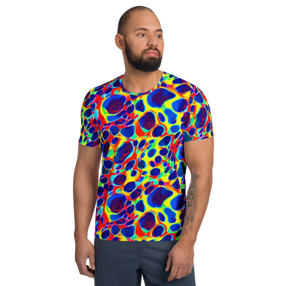 Electric Riverbed on Men's Athletic T-Shirt — Front