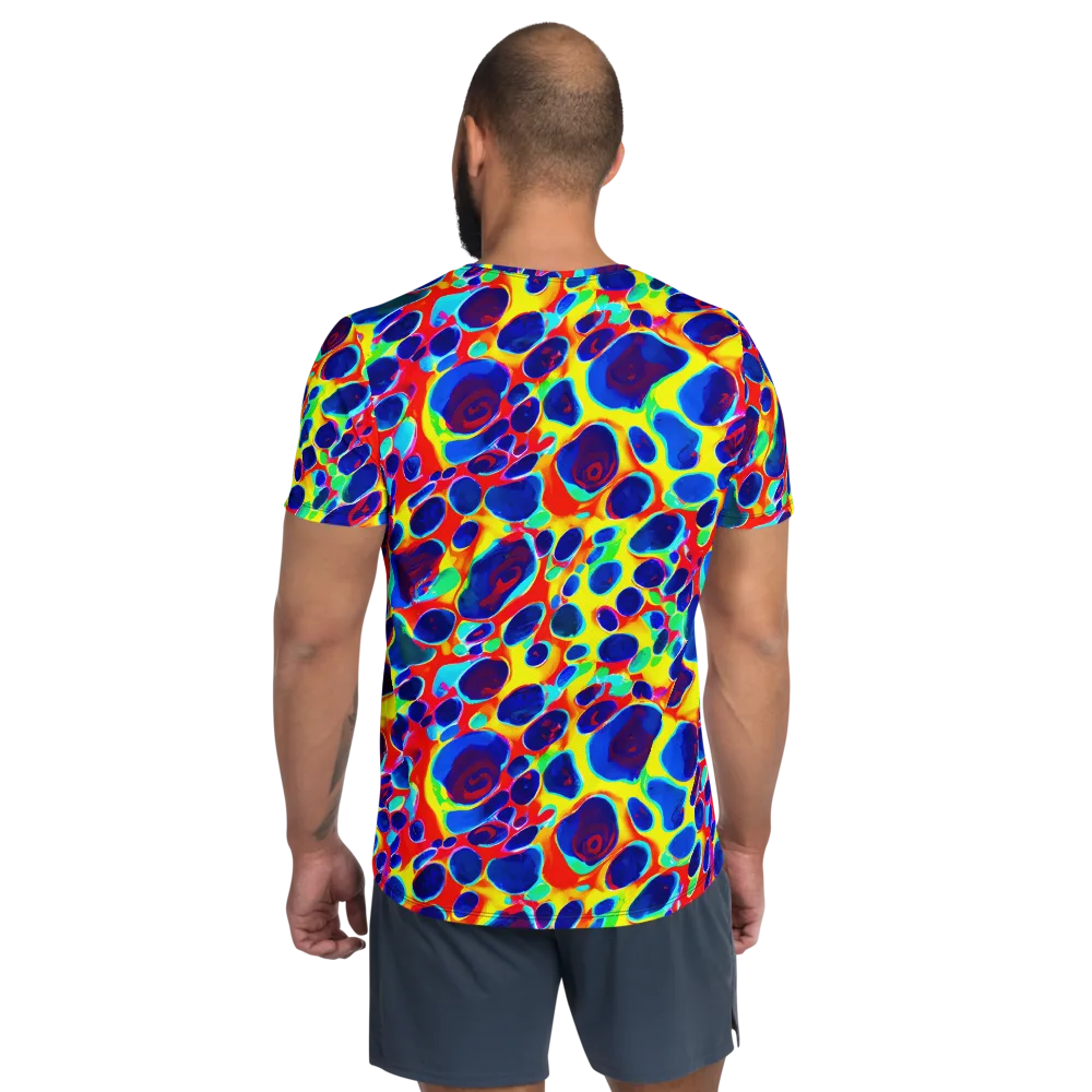 Electric Riverbed on Men's Athletic T-Shirt — Back