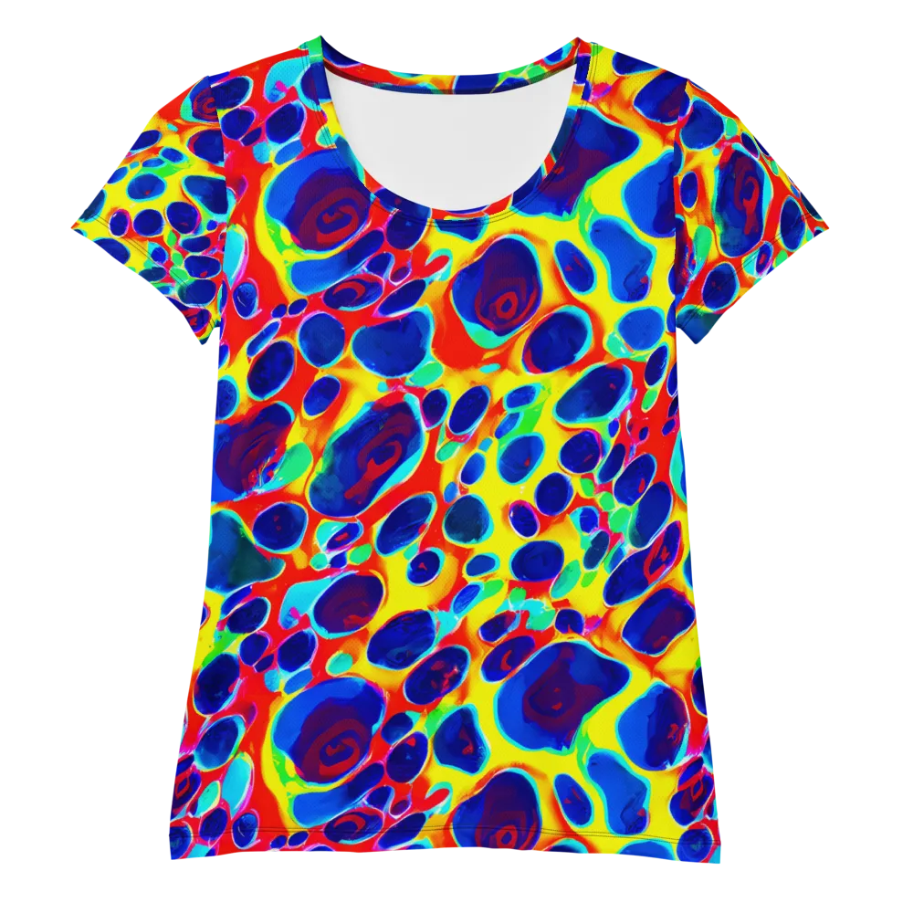 Electric Riverbed on Women's Athletic T-Shirt — Front