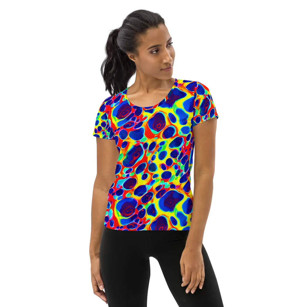 Electric Riverbed on Women's Athletic T-Shirt — Front