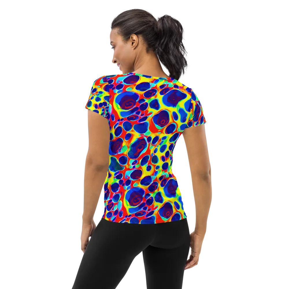 Electric Riverbed on Women's Athletic T-Shirt — Back