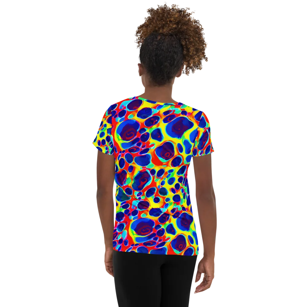 Electric Riverbed on Women's Athletic T-Shirt — Back