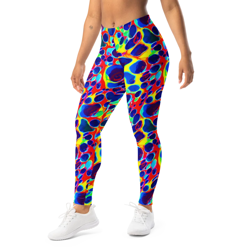 Electric Riverbed on Leggings — Left Front