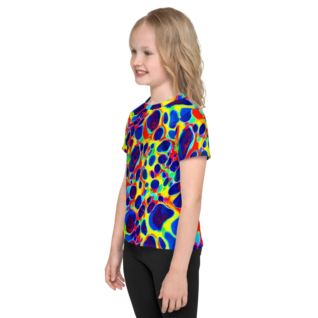 Electric Riverbed on Kids Crew Neck T-Shirt — Left
