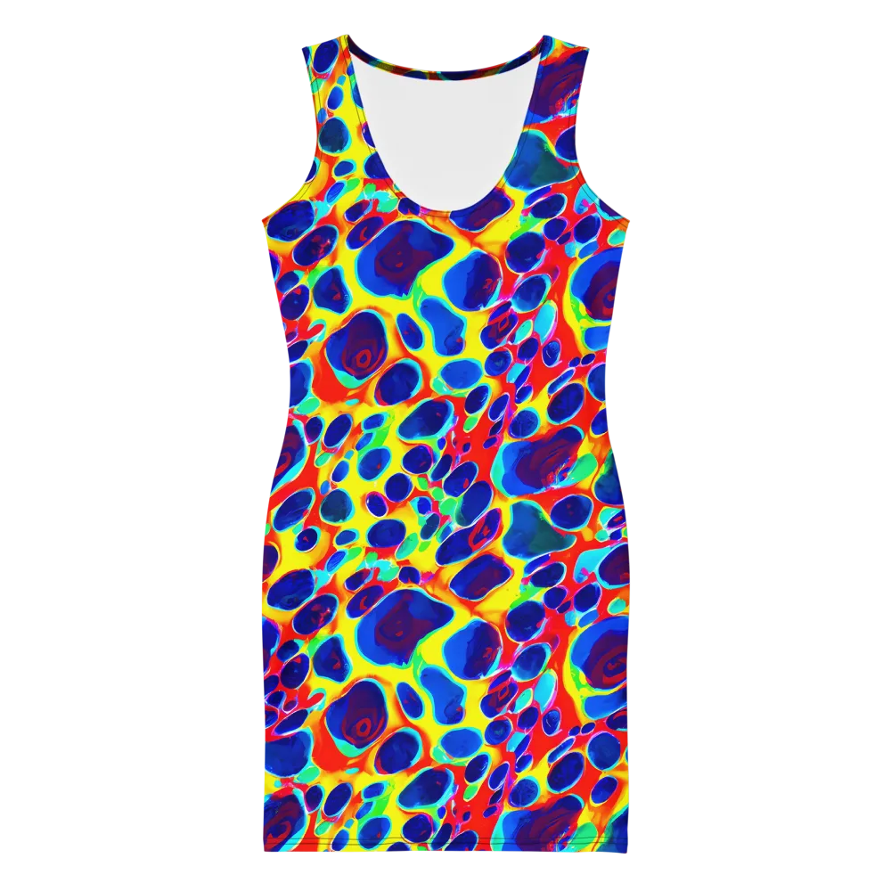 Electric Riverbed on Bodycon Dress — Front