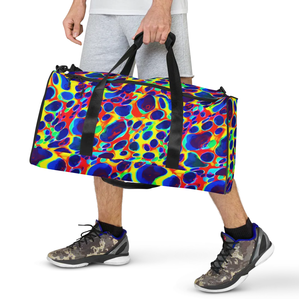 Electric Riverbed on Duffle Bag — Front