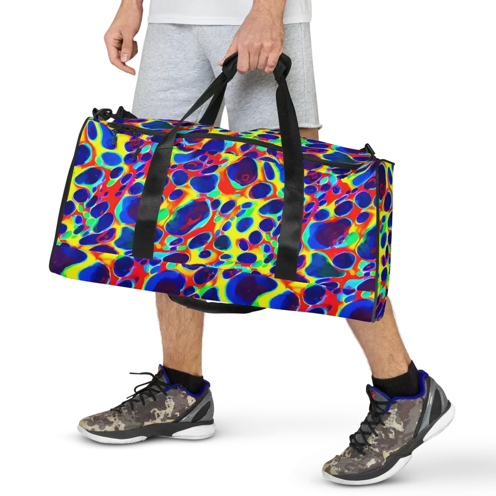 Electric Riverbed on Duffle Bag — Front