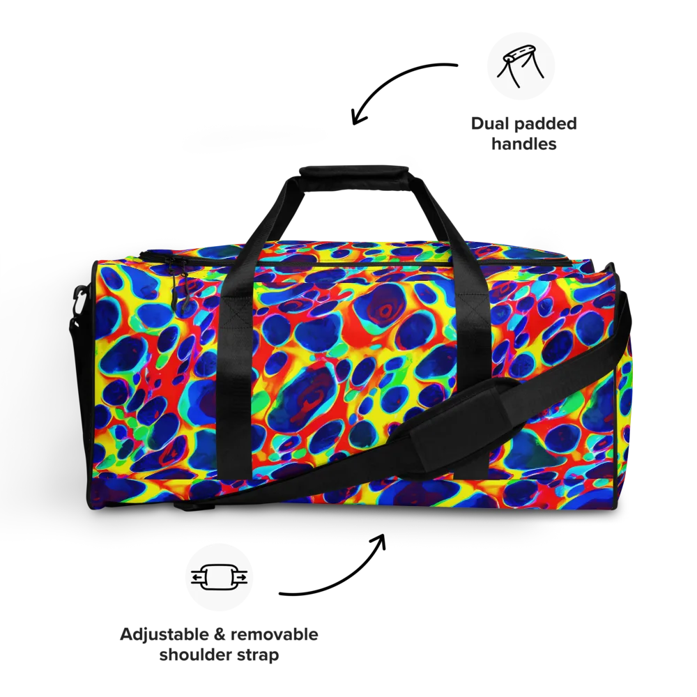 Electric Riverbed on Duffle Bag — Front