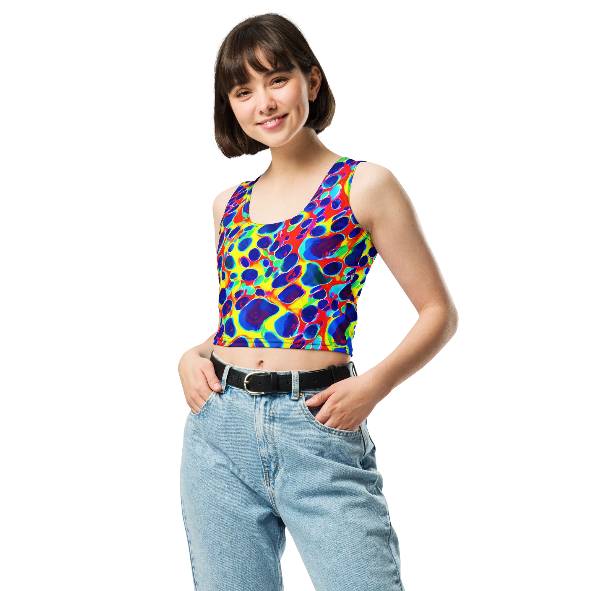 Electric Riverbed on Crop Top — Front