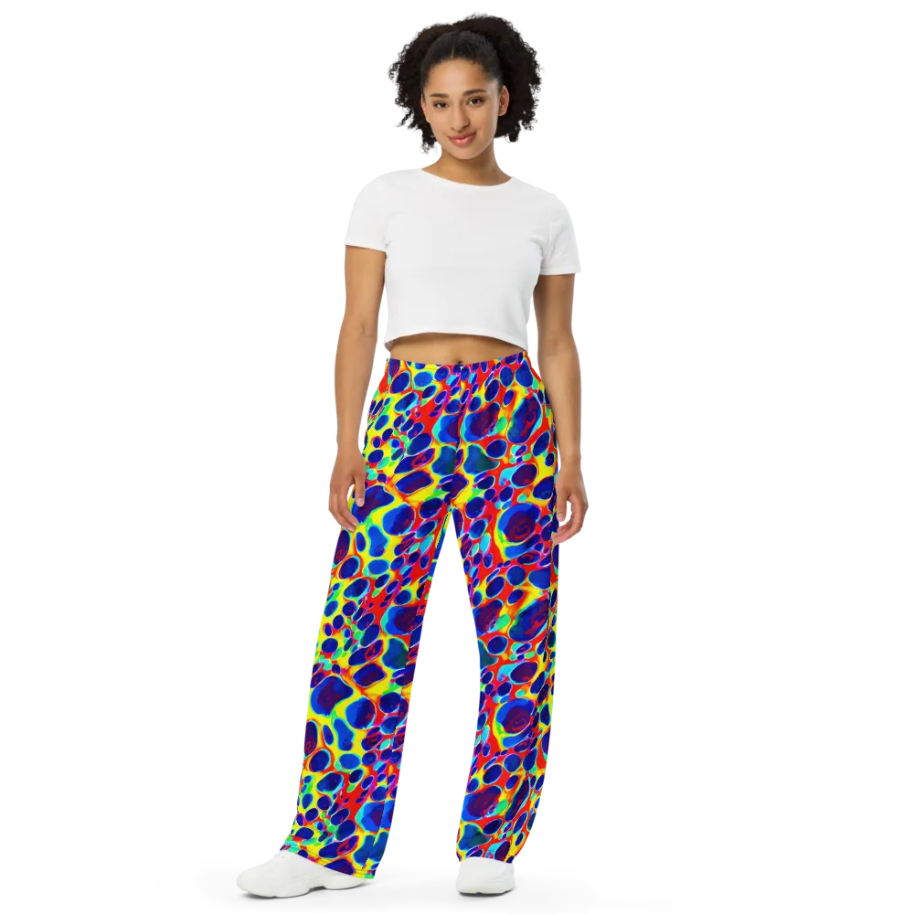 Electric Riverbed on Wide-Leg Pants — Front